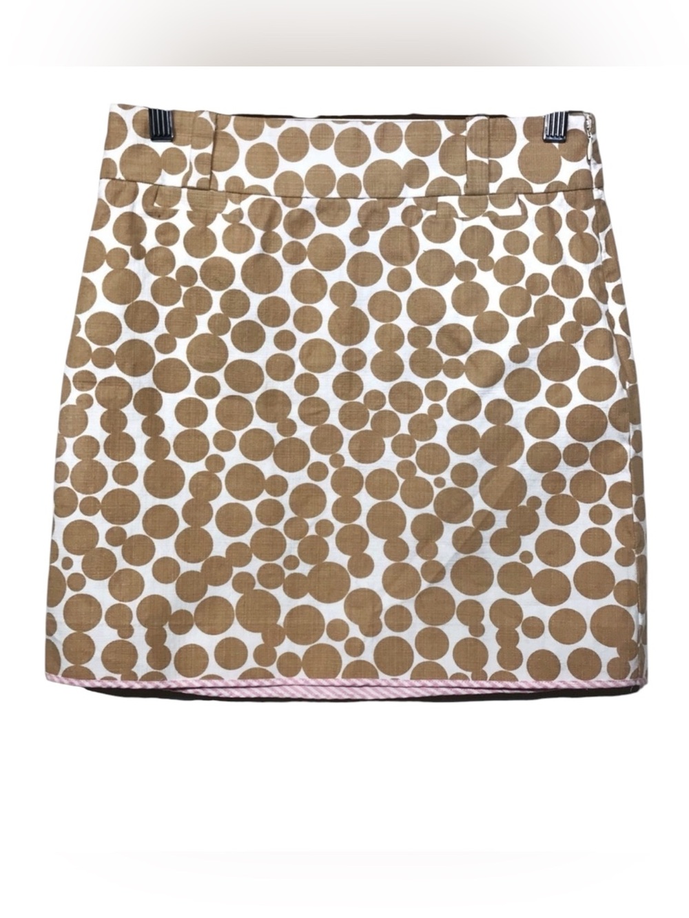 J Crew tan white animal print skirt‎ size tag removed